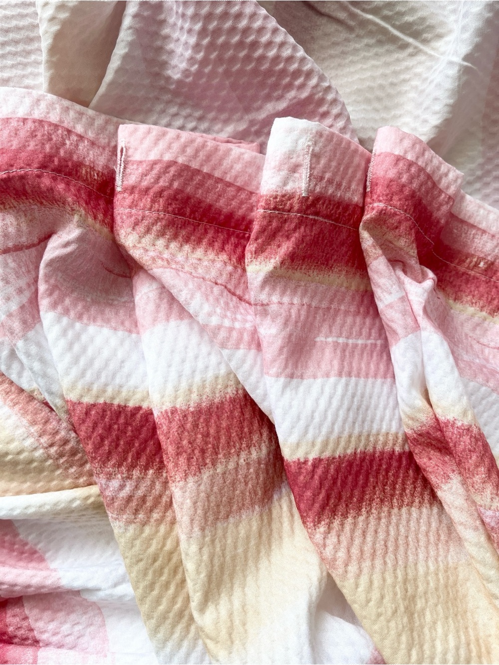 Silky pink stripe shower curtain